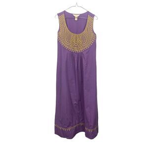 The Territory Ahead Purple Sleeveless Dress Size 4 Small embroidered neckline